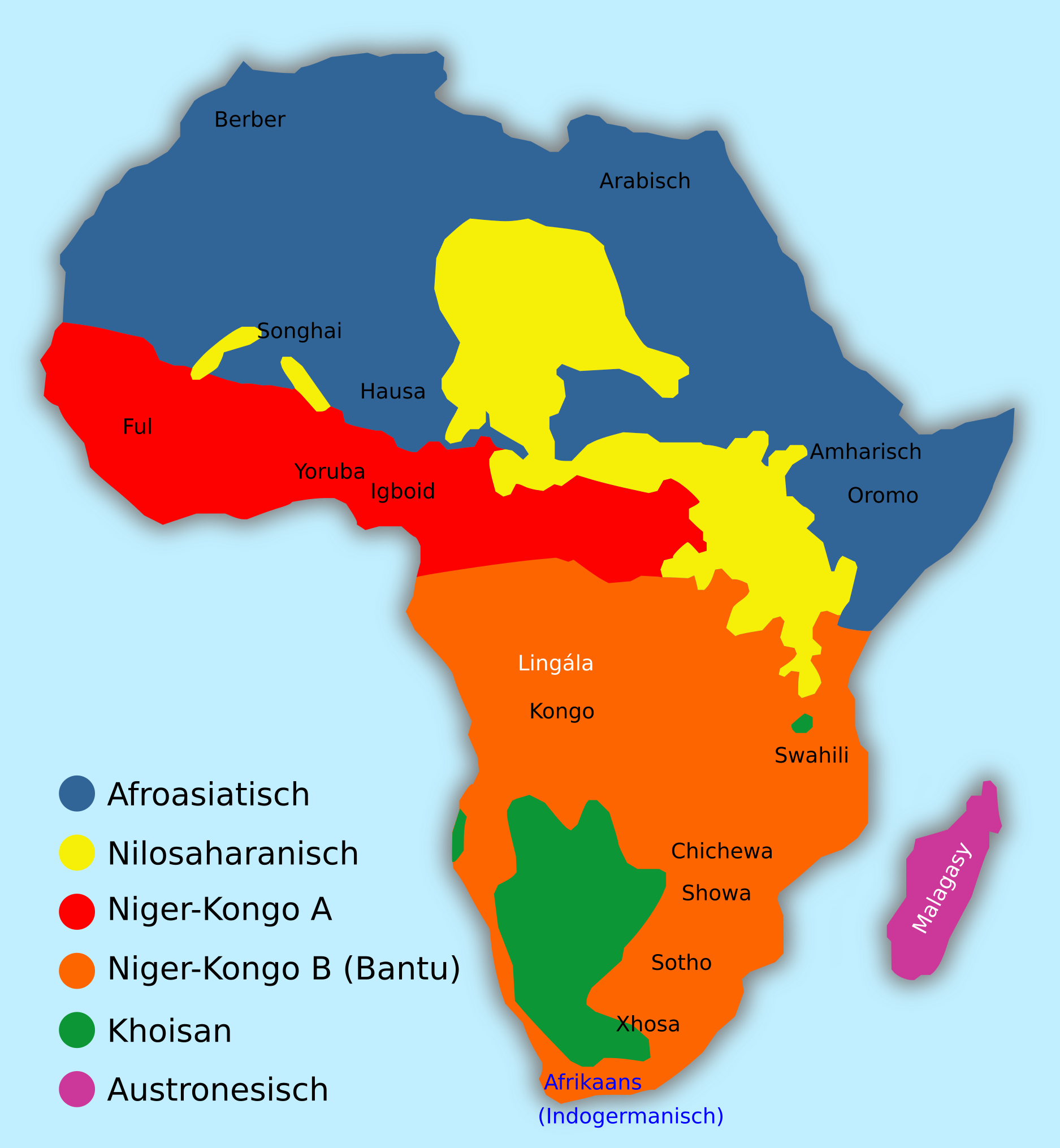 Karte: Sprachfamilien in Afrika, Autoren: Mark Dingemanse